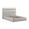 4'6 Fabric Bedframe Ottoman  - Silvery Grey - Velvet