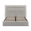 4'6 Fabric Bedframe Ottoman  - Silvery Grey - Velvet