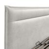 4'6 Fabric Bedframe Ottoman  - Silvery Grey - Velvet