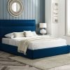 5'0 Fabric Bedframe Ottoman  - Royal Blue - Velvet