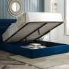 5'0 Fabric Bedframe Ottoman  - Royal Blue - Velvet