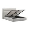 5'0 Fabric Bedframe Ottoman  - Silvery Grey - Velvet