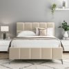 4'6 Fabric Bedframe - Beige - Linen