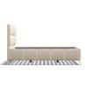 4'6 Fabric Bedframe - Beige - Linen