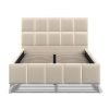 4'6 Fabric Bedframe - Beige - Linen