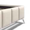 4'6 Fabric Bedframe - Beige - Linen