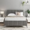 4'6 Fabric Bedframe - Dark Grey - Linen