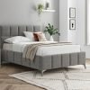 4'6 Fabric Bedframe - Dark Grey - Linen
