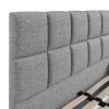 4'6 Fabric Bedframe - Dark Grey - Linen