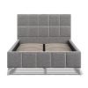 4'6 Fabric Bedframe - Dark Grey - Linen