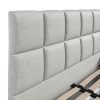 4'6 Fabric Bedframe - Grey - Linen