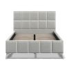 4'6 Fabric Bedframe - Grey - Linen