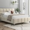 5'0 Fabric Bedframe - Beige - Linen