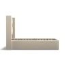 4'6 Fabric Bedframe Ottoman  - Beige - Linen