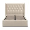 4'6 Fabric Bedframe Ottoman  - Beige - Linen