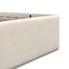 4'6 Fabric Bedframe Ottoman  - Beige - Linen