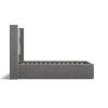 4'6 Fabric Bedframe Ottoman  - Dark Grey - Linen