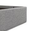 4'6 Fabric Bedframe Ottoman  - Dark Grey - Linen