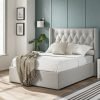 4'6 Fabric Bedframe Ottoman  - Grey - Linen