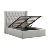 4'6 Fabric Bedframe Ottoman  - Grey - Linen
