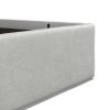 4'6 Fabric Bedframe Ottoman  - Grey - Linen