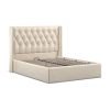 5'0 Fabric Bedframe Ottoman  - Beige - Linen
