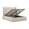 5'0 Fabric Bedframe Ottoman  - Beige - Linen