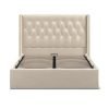 5'0 Fabric Bedframe Ottoman  - Beige - Linen