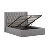 5'0 Fabric Bedframe Ottoman  - Dark Grey - Linen