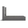 5'0 Fabric Bedframe Ottoman  - Dark Grey - Linen