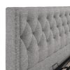 5'0 Fabric Bedframe Ottoman  - Dark Grey - Linen