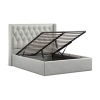 5'0 Fabric Bedframe Ottoman  - Grey - Linen