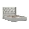 5'0 Fabric Bedframe Ottoman  - Grey - Linen