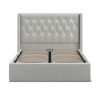 5'0 Fabric Bedframe Ottoman  - Grey - Linen
