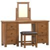 DORR DORR double pedestal dressing table stool mirror bedroom seating mornings make up vanity storage dark rustic oak x c default jpg