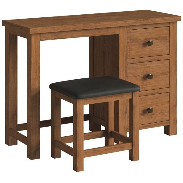 DORR dressing table and stool set bedroom seating mornings make up vanity storage dark rustic oak x c default jpg