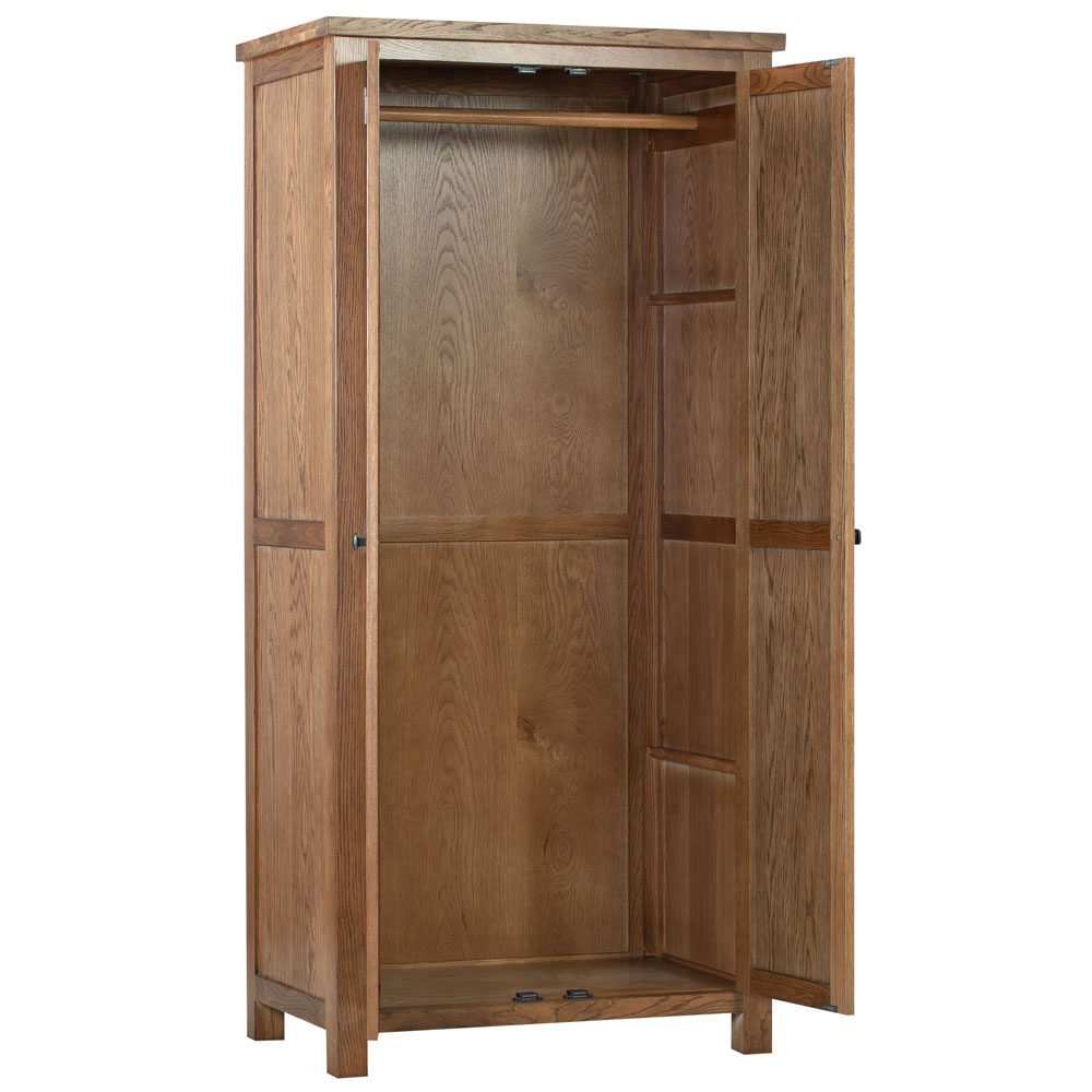 DORR all full hanging double door wardrobe essential storage bedroom dark rustic oak open x c default jpg