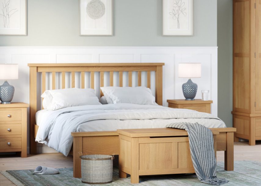Delphinus Oak 5′ Slatted Bed with Top Cap - Image 4