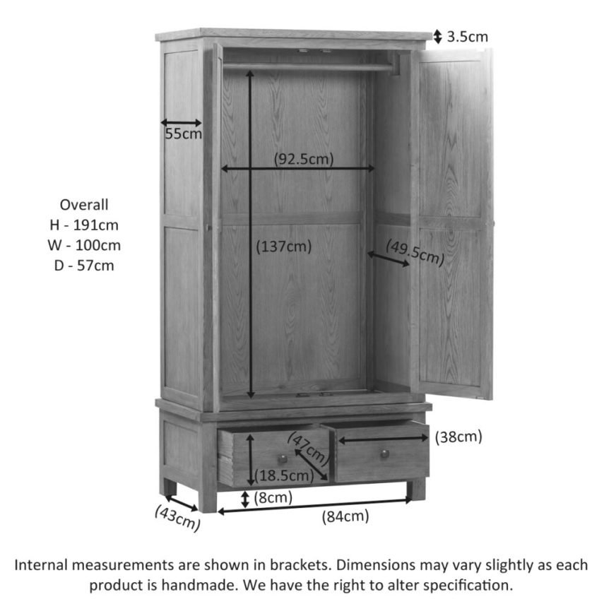 Double Wardrobe With Drawers