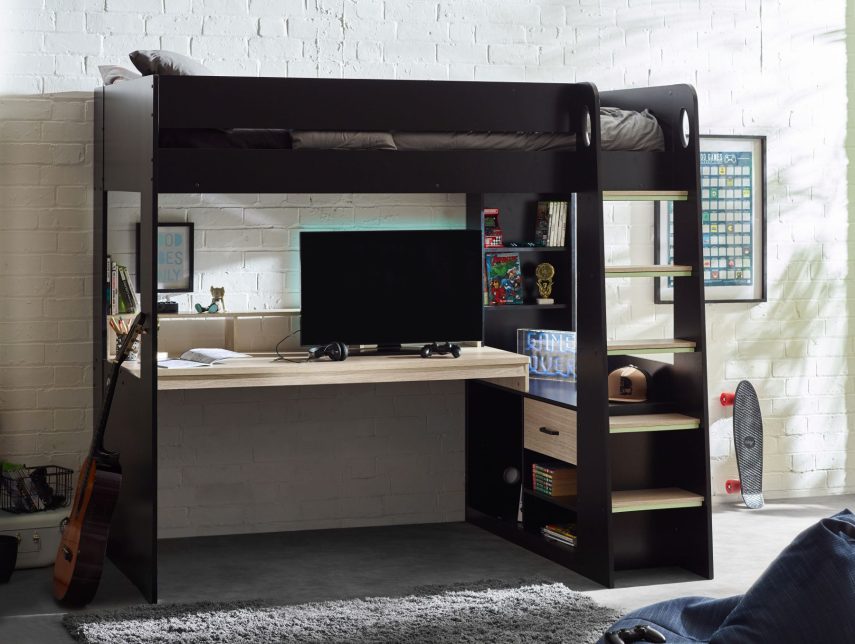 BLA BlazeGamingHighsleeperBlackandPaleWoodRoomset jpg