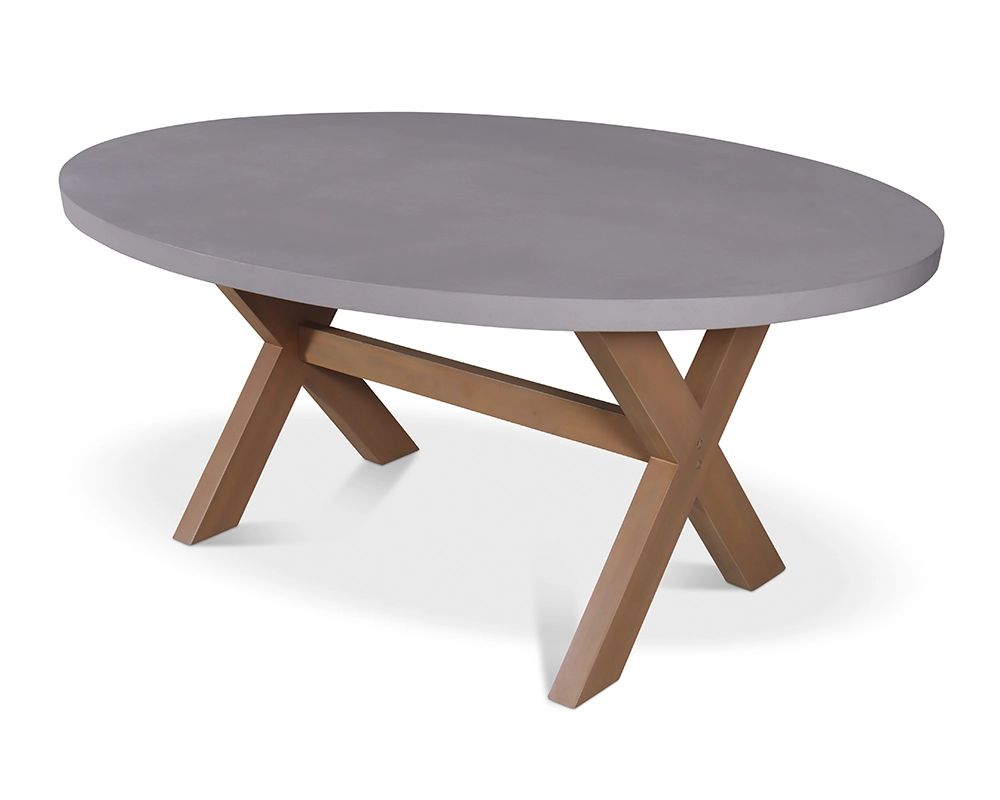 Oval concrete dining table discount