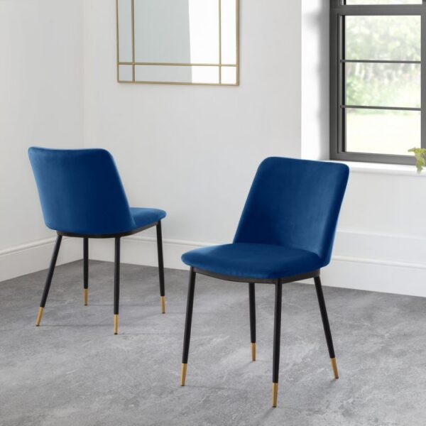 deluanay blue dining chair roomset