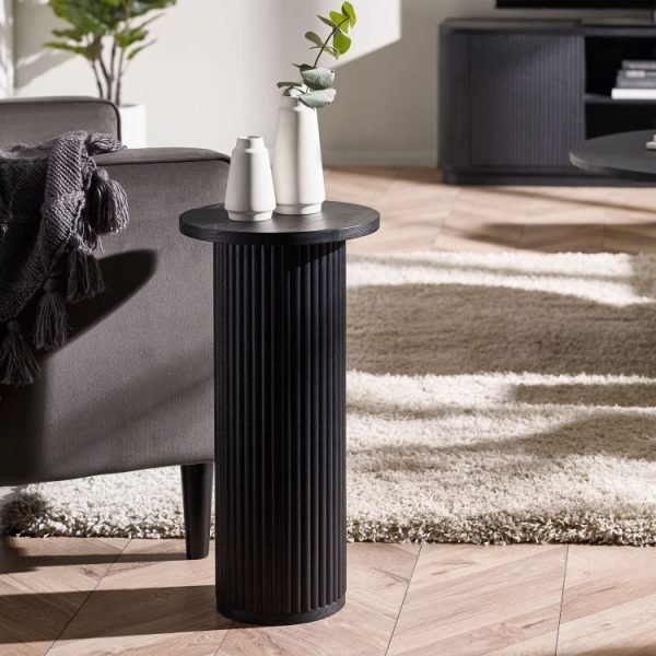 lou louis black fluted drinks table roomset