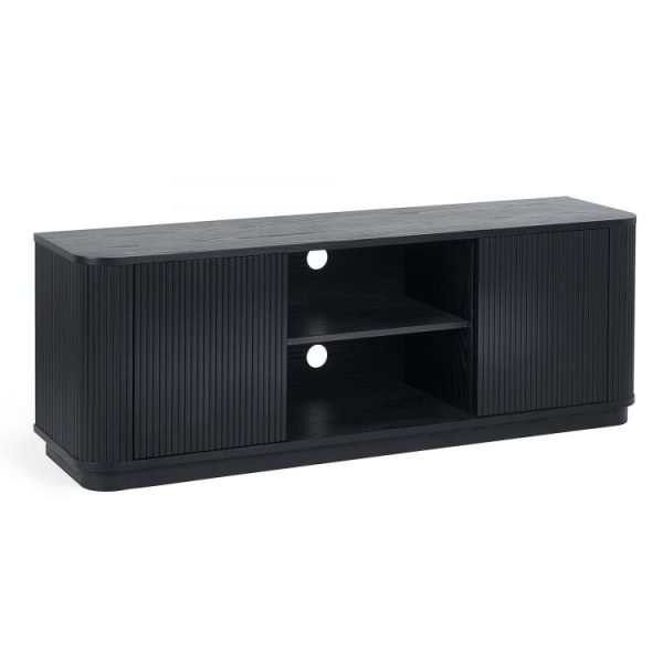 lou louis black fluted tv unit cutout
