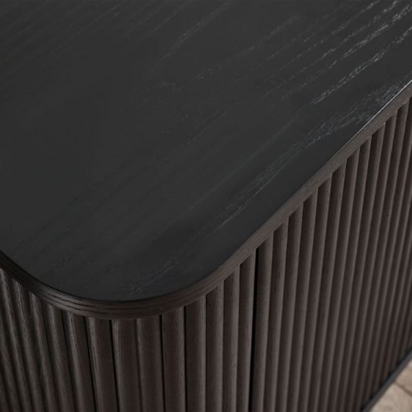 lou louis black fluted tv unit detail