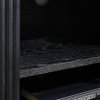 lou louis black fluted tv unit detail