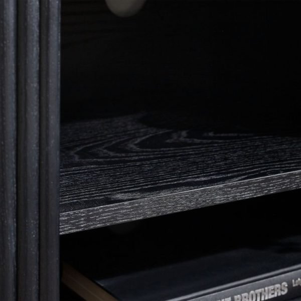 lou louis black fluted tv unit detail