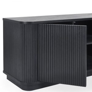 lou louis black fluted tv unit detail