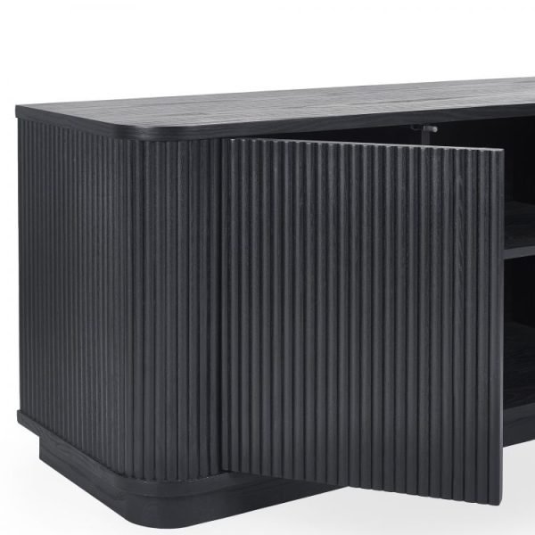 lou louis black fluted tv unit detail