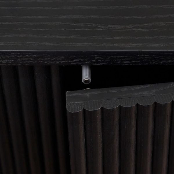 lou louis black fluted sideboard detail